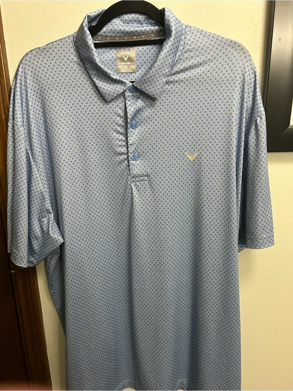Callaway Light Blue Micro-Pattern Golf Polo